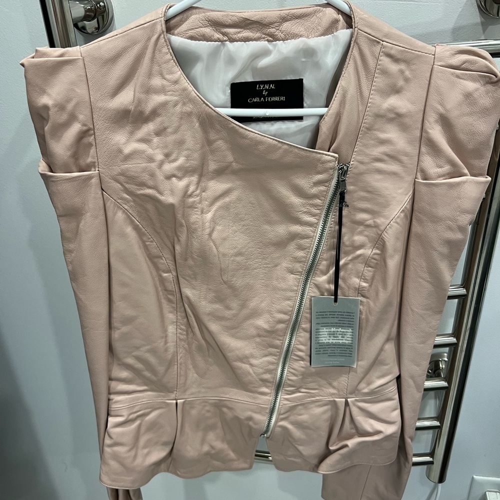 Blush colour genuine leather jacket (BNWT)